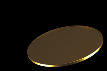 Coin on a black background 3d illustration