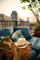 Roof top terrace in New York city, Manhattan