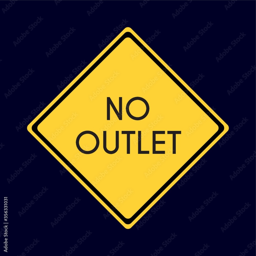 Canvas Prints no outlet road sign