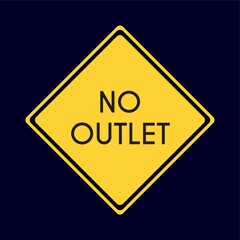 no outlet road sign