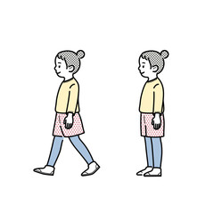 女の子のシンプルイラスト	