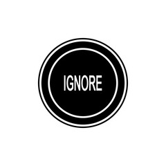 Ignore text on round black button sign. eps ten