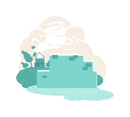 Tornado 2D vector web banner, poster