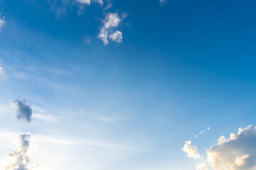 Fototapeta premium beautiful airatmosphere bright blue sky background abstract clear texture with white clouds.