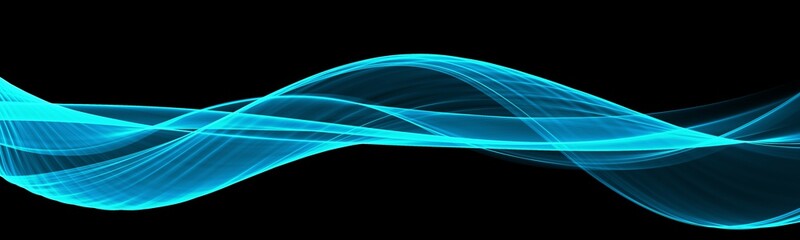  Blue abstraction with waves. Modern panoramic background

