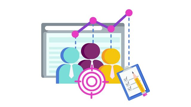 Search engine optimization animation. 2D Animation with Alpha Luma Matte.