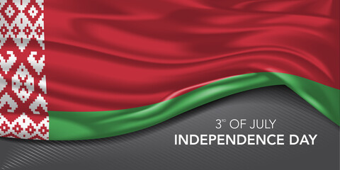 Belarus independence day greeting card, banner with template text vector illustration