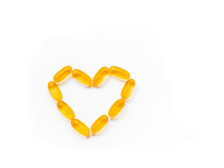 Omega 3 6 9 tablets on a white background. fish oil norwegian salmon.