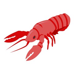 Restaurant lobster icon. Isometric of restaurant lobster vector icon for web design isolated on white background