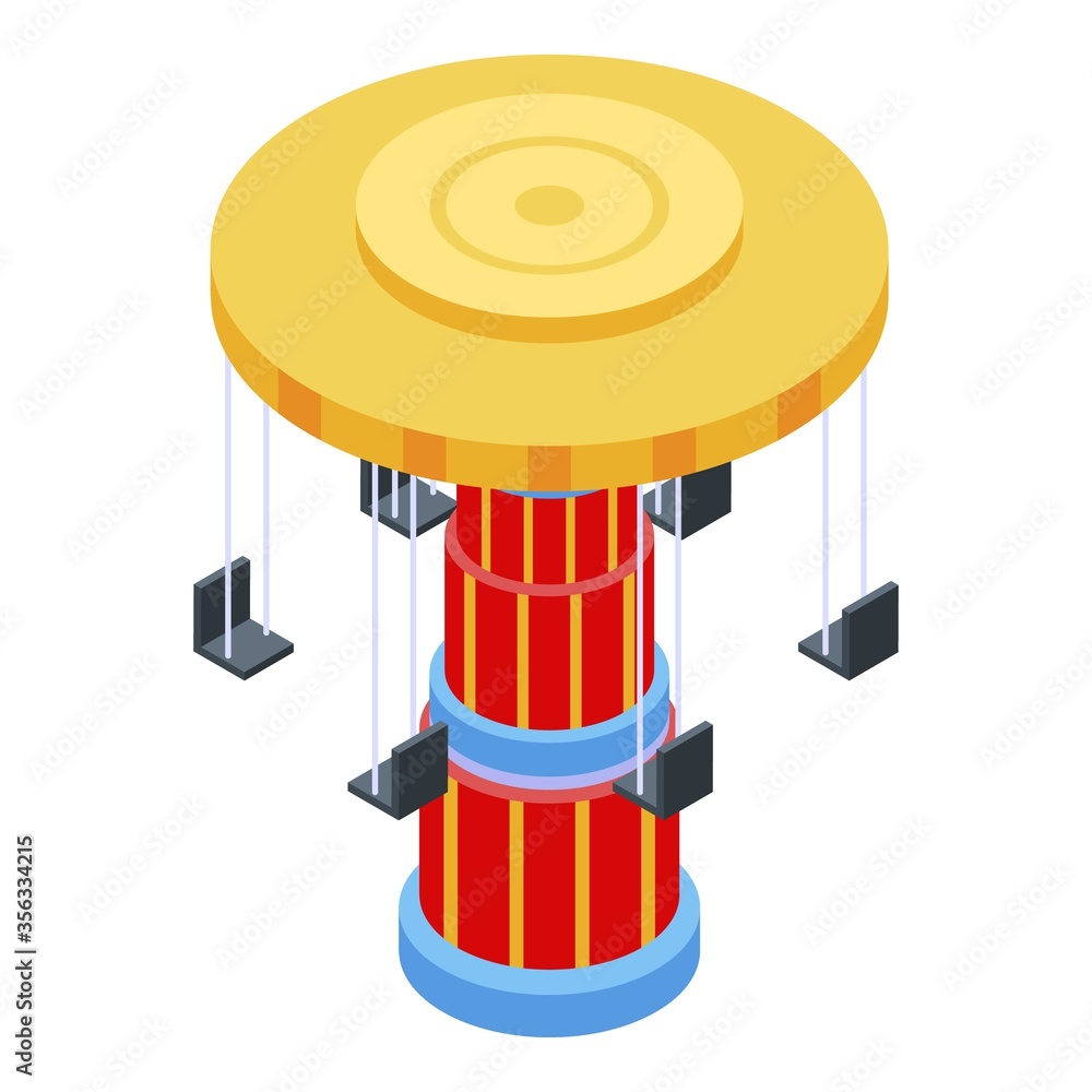 Poster circus carousel icon. isometric of circus carousel vector icon for web design isolated on white back
