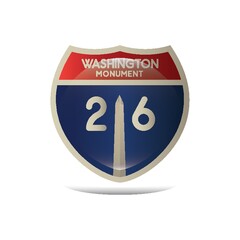 washington monument highway sign