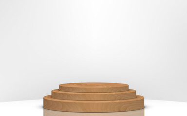 wooden podium in the white studio room