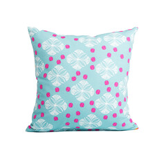 Soft color pillows on white background