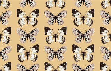 Simple and elegant seamless patterns of butterflies.