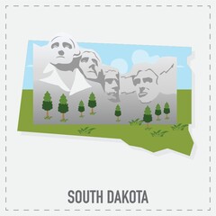 south dakota map sticker