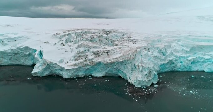 AERIAL MS Glacier at Yankee Harbor / Antarctic Peninsula, Antarctica