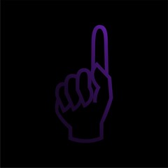 peace sign on black background