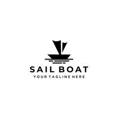 Creative Simple modern Sailboat dhow ship line art logo design