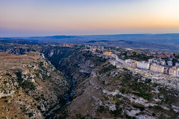 Fototapeta premium Matera in Italien aus der Luft