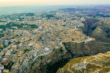 Matera in Italien aus der Luft