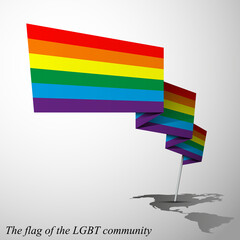 Geometric Waving Flag of the LGBT community. Illustration