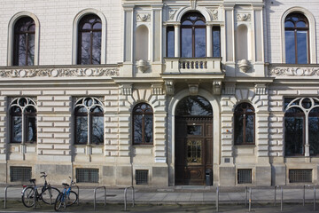 Fototapeta na wymiar Beautiful building in Old Town in Leipzig, Germany