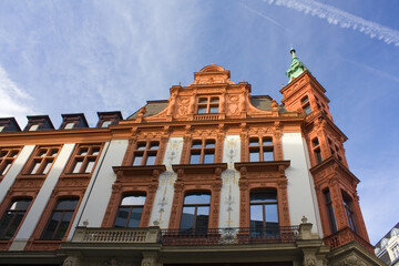 Historical building in Old Town in Leipzig, Germany