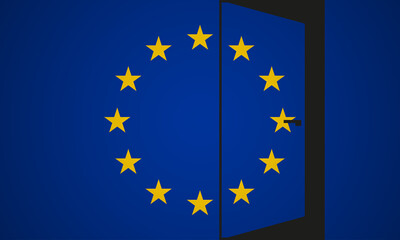 Brexit. The flag of the European Union without a single star. EU flag without UK. The United Kingdom of Great Britain and Northern Ireland country withdrew from Europe. Recent events in the world