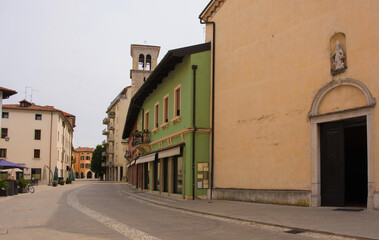 Historic buildings in the centre of Spilimbergo in the Udine province of northern Italy
