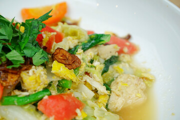 close up stir fry vegetable