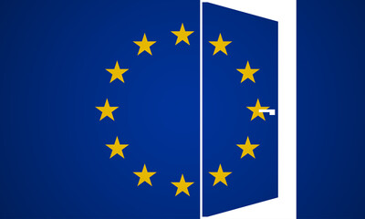 Brexit. The flag of the European Union without a single star. EU flag without UK. The United Kingdom of Great Britain and Northern Ireland country withdrew from Europe. Recent events in the world