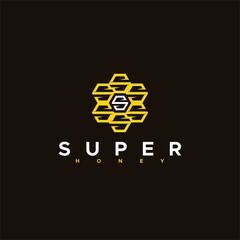 Letter S for super honey logo design