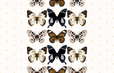 Beautiful and dainty butterflies seamless pattern.