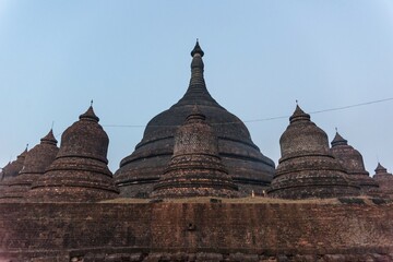 Mrauk u village, stupas and pagodas in Rakhine State Myanmar