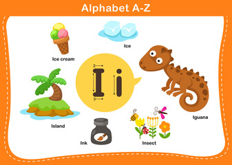 Alphabet Letter I vector illustration