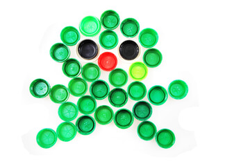 color skull from plastic caps