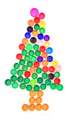 christmas tree from plastic caps
