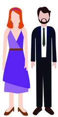 Mujer y hombre en ropa de oficina