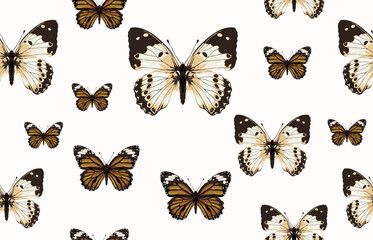 Plakat Seamless butterfly patterns.