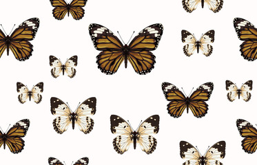 Plakat Seamless butterfly patterns.