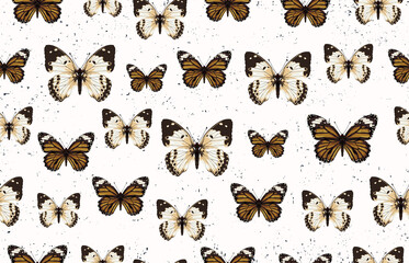 Fototapeta na wymiar Seamless butterfly patterns.