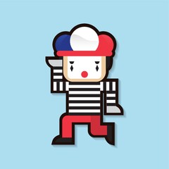 clown with french flag cap