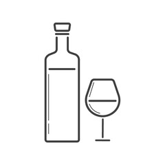 wine bottle and glass