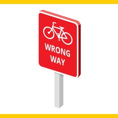 bicycle wrong way road sign