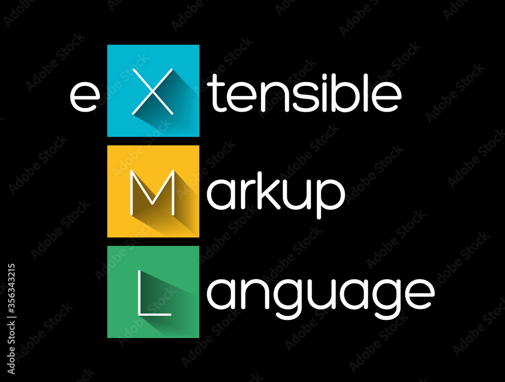 Poster xml - extensible markup language acronym, technology concept background