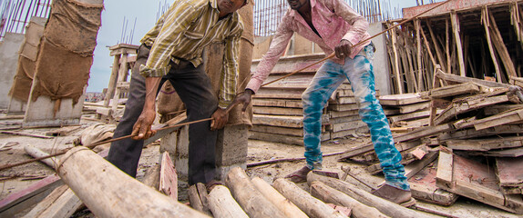 Workers working in construction site