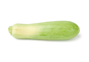 whole green zucchini isolated on white background
