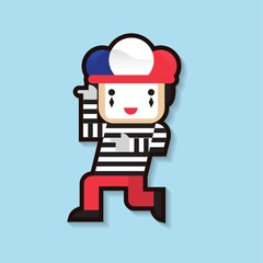 Fototapeta premium clown with french flag cap