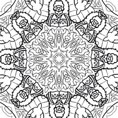 Mandala / Adult Coloring Book Antistress / Zentangle / Tattoo / T-shirt Pattern / Postcard