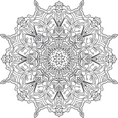 Fototapeta premium Mandala / Adult Coloring Book Antistress / Zentangle / Tattoo / T-shirt Pattern / Postcard